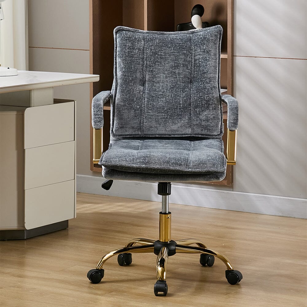 Modern Mid-Back Office Chair with Gold Frame Living and Home 