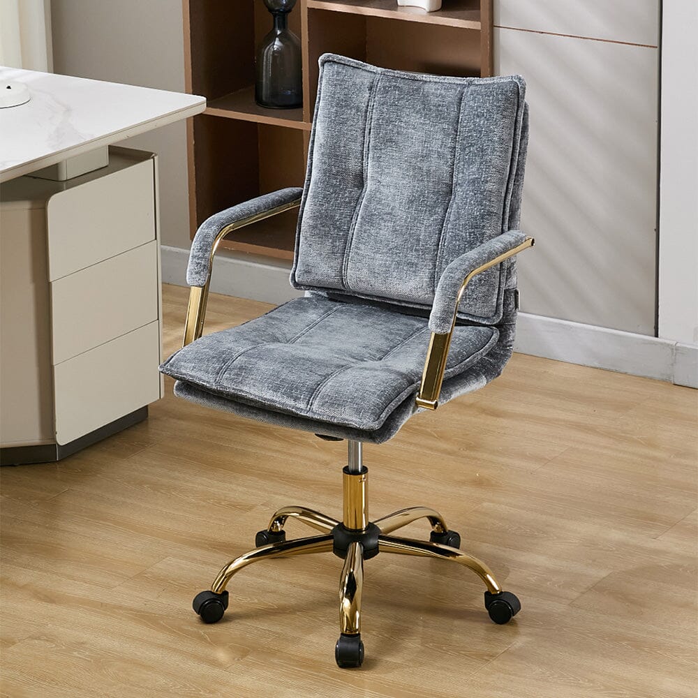 Modern Mid-Back Office Chair with Gold Frame Living and Home 