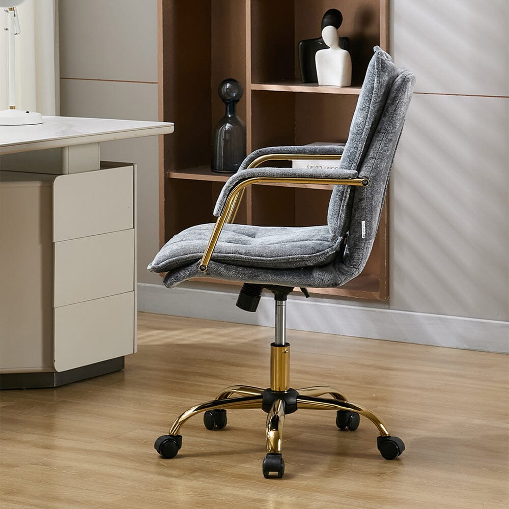 Modern Mid-Back Office Chair with Gold Frame Living and Home 