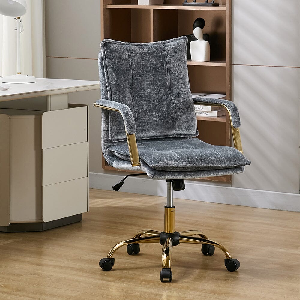 Modern Mid-Back Office Chair with Gold Frame Living and Home 