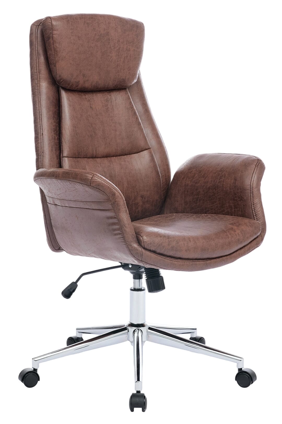 Retro PU Leather Executive Office Chair with Chrome Base Living and Home 