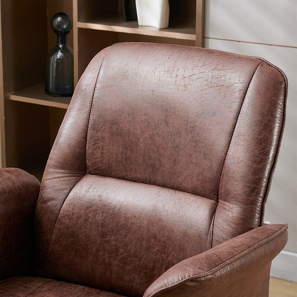 Mid-Back Office Chair with Chrome Base (Retro PU Leather / Chenille) Living and Home 
