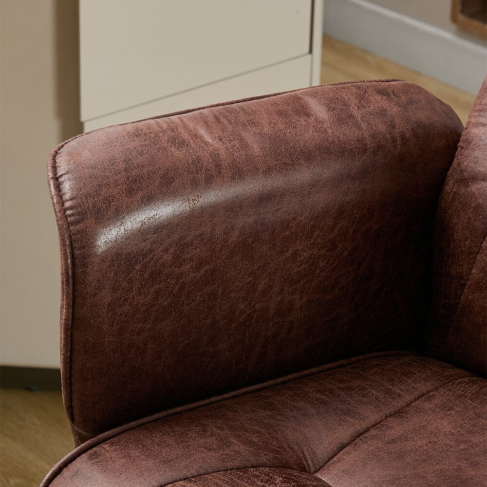 Mid-Back Office Chair with Chrome Base (Retro PU Leather / Chenille) Living and Home 