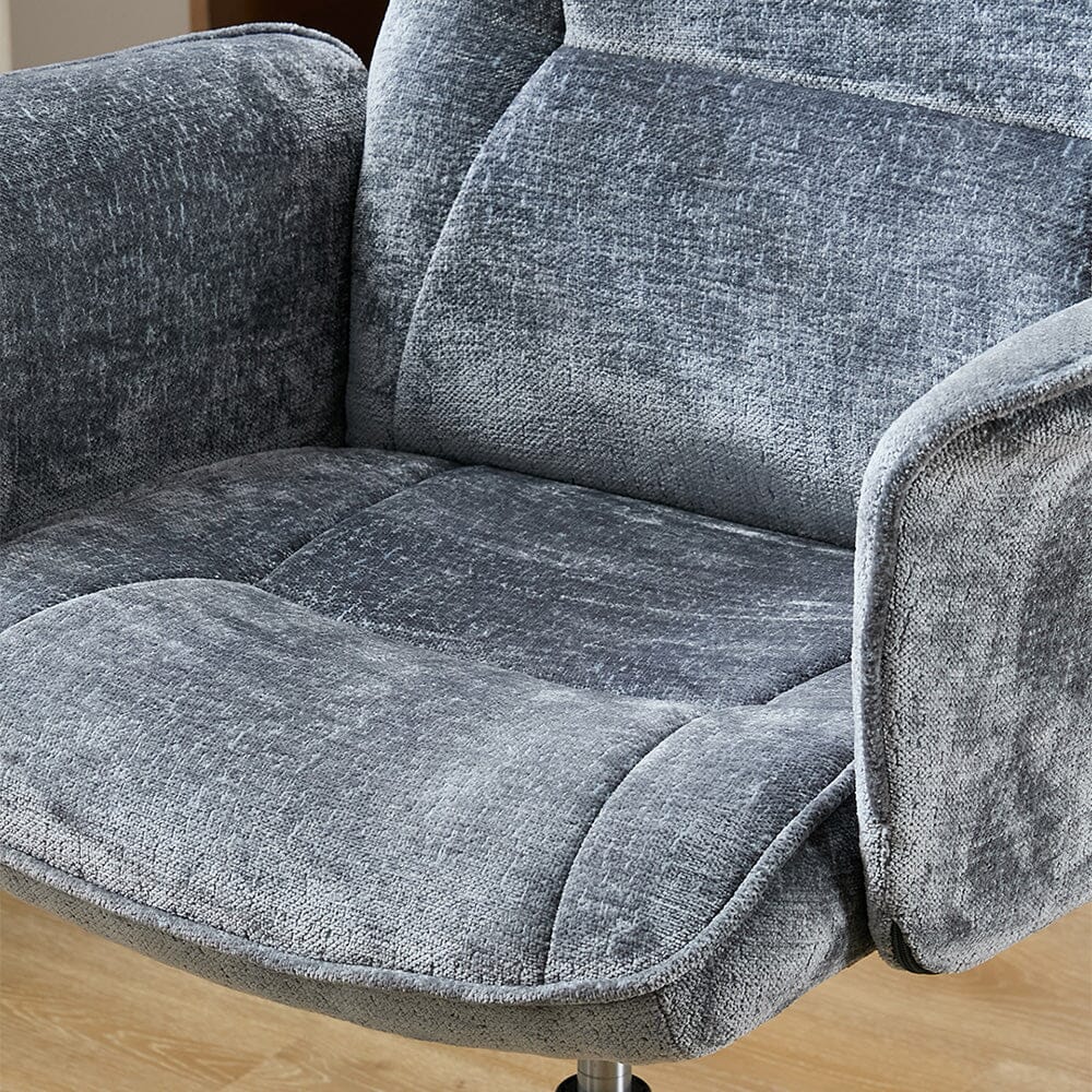 Mid-Back Office Chair with Chrome Base (Retro PU Leather / Chenille) Living and Home 