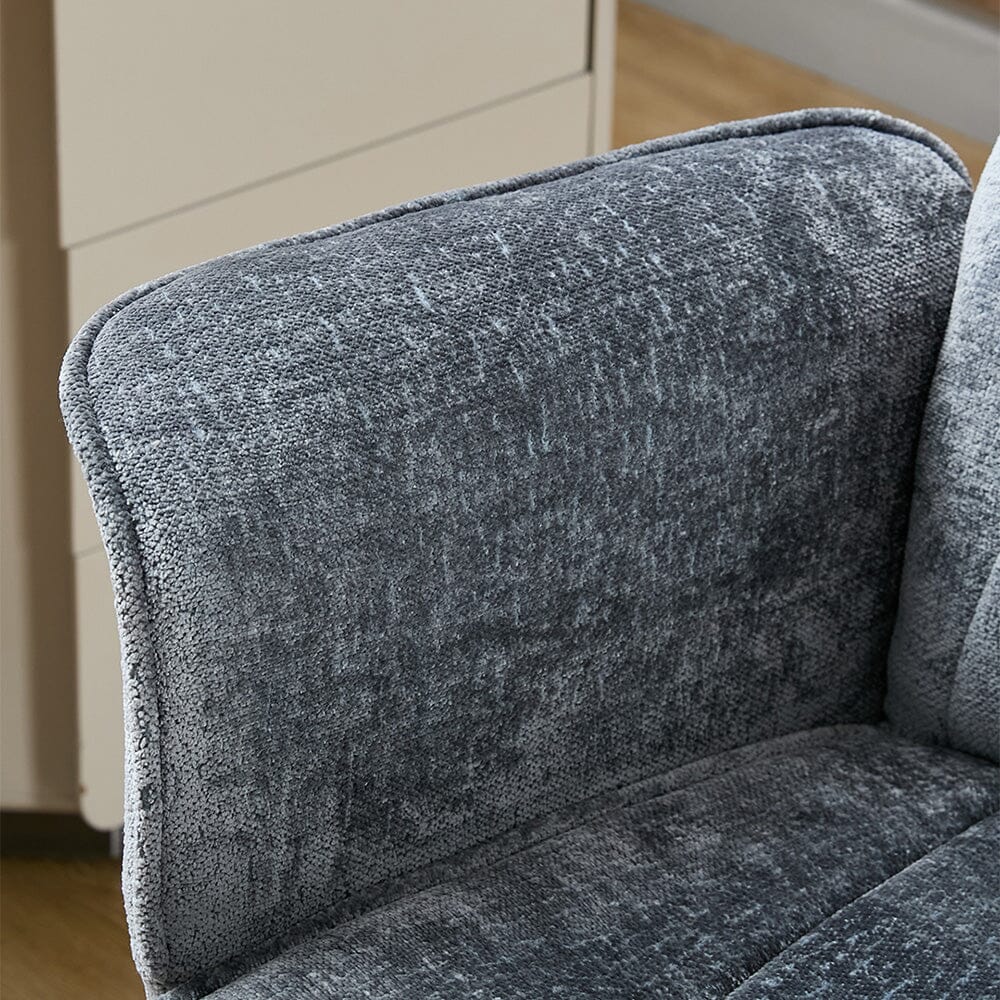 Mid-Back Office Chair with Chrome Base (Retro PU Leather / Chenille) Living and Home 