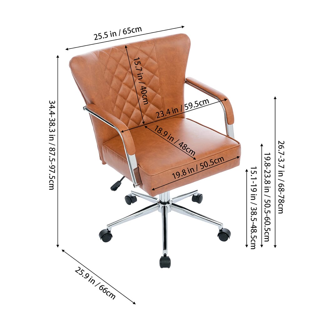 Diamond Tufted Office Chair with Chrome Arms Living and Home 