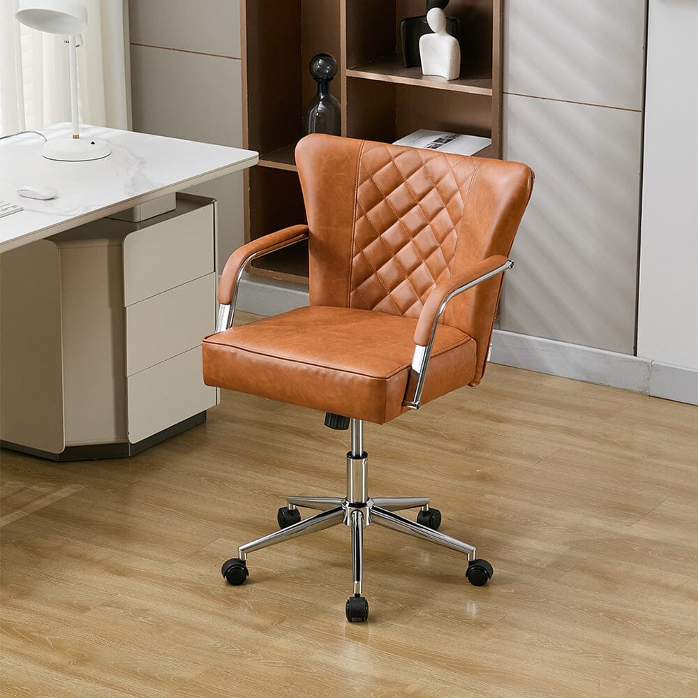 Diamond Tufted Office Chair with Chrome Arms Living and Home 