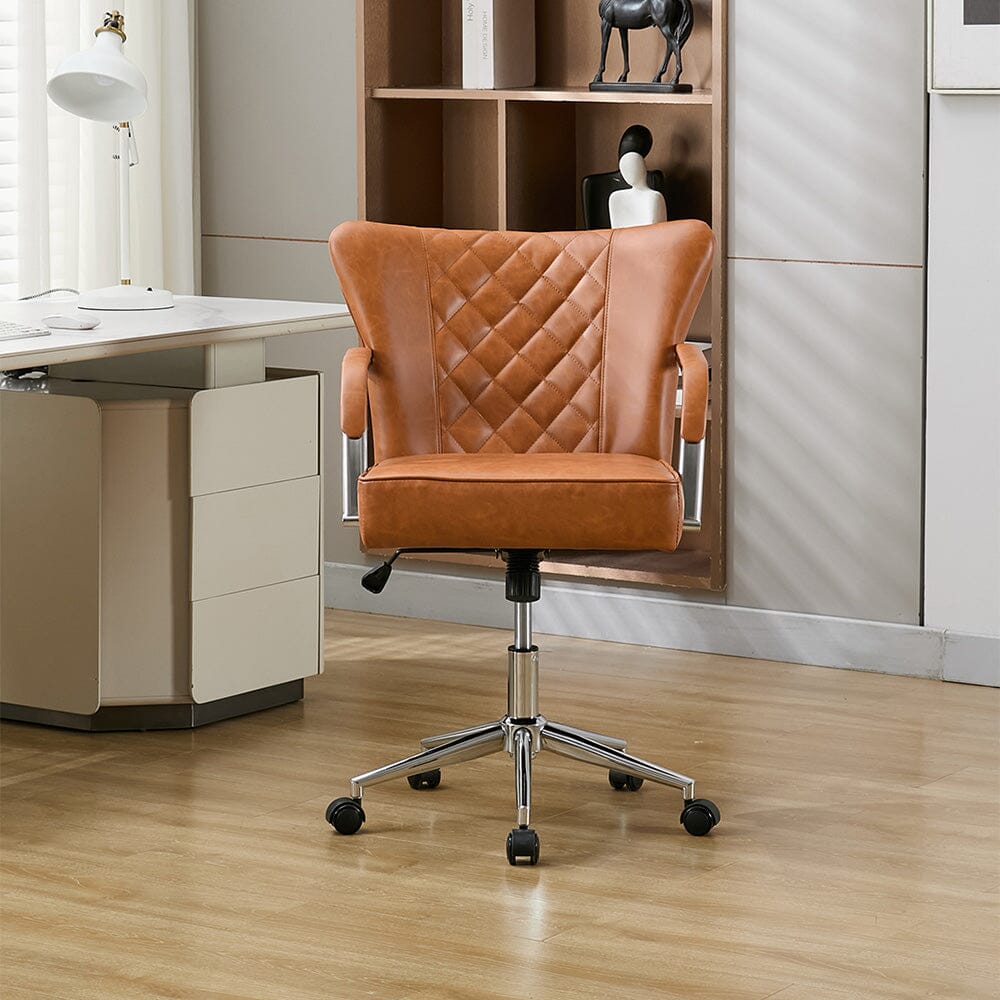 Diamond Tufted Office Chair with Chrome Arms Living and Home 