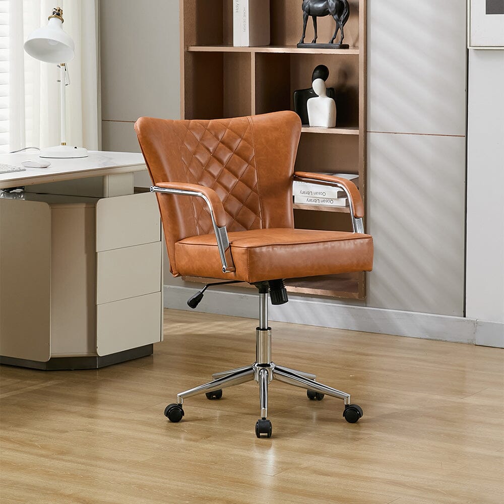 Diamond Tufted Office Chair with Chrome Arms Living and Home 