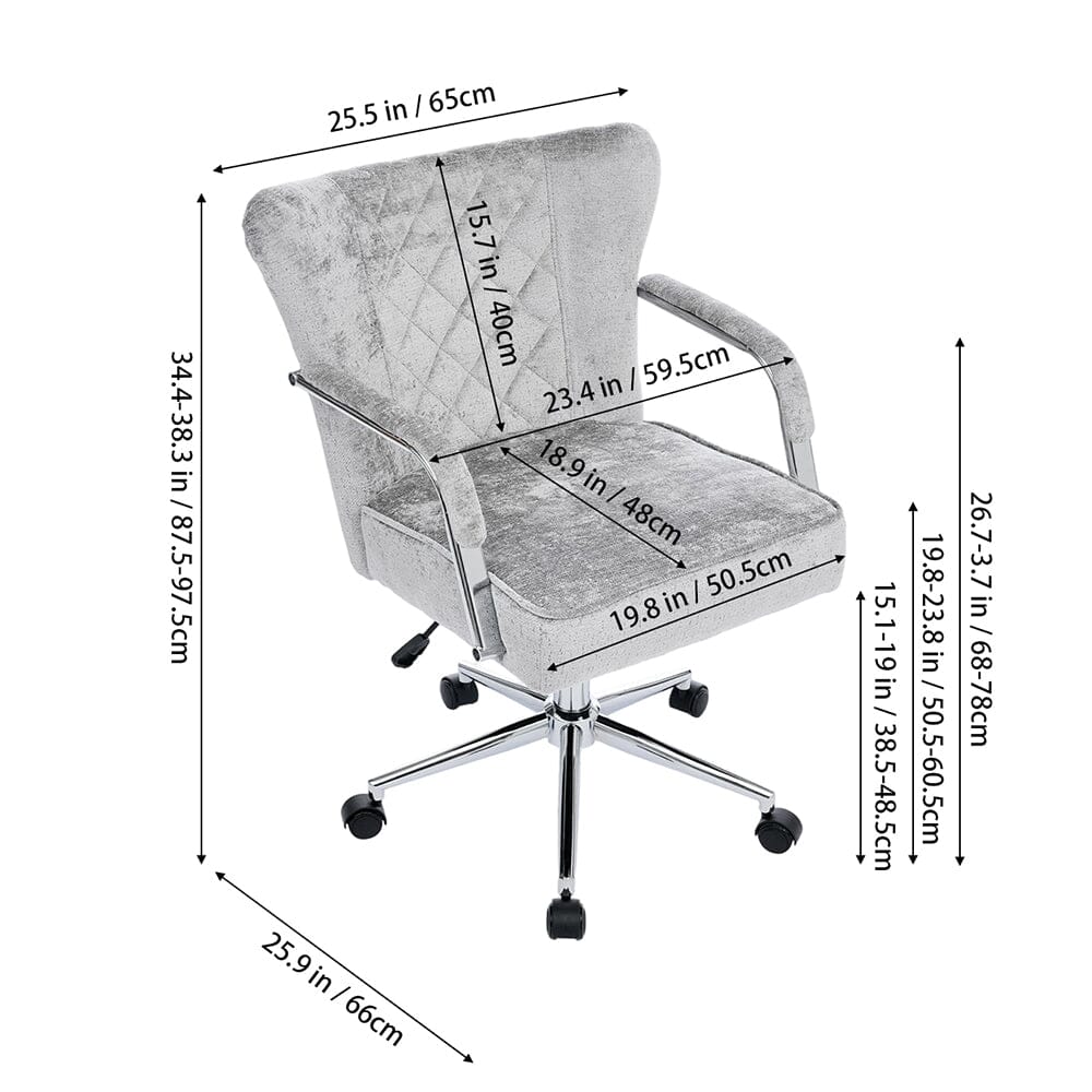 Diamond Tufted Office Chair with Chrome Arms Living and Home 
