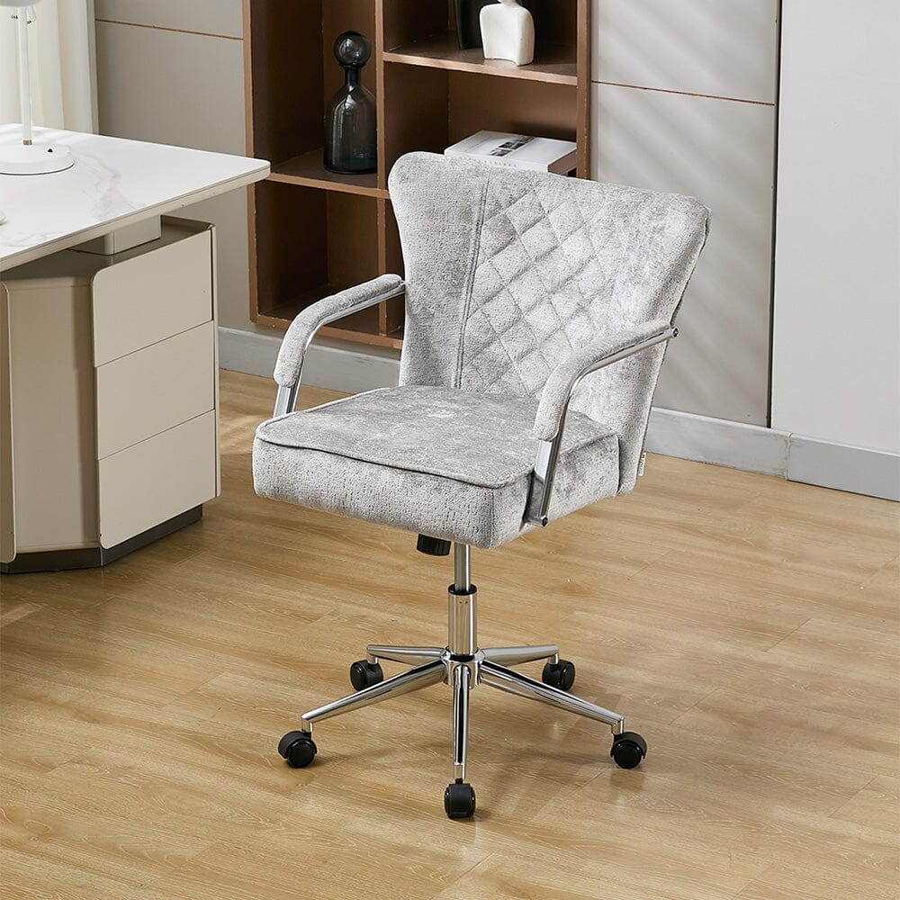 Diamond Tufted Office Chair with Chrome Arms Living and Home 