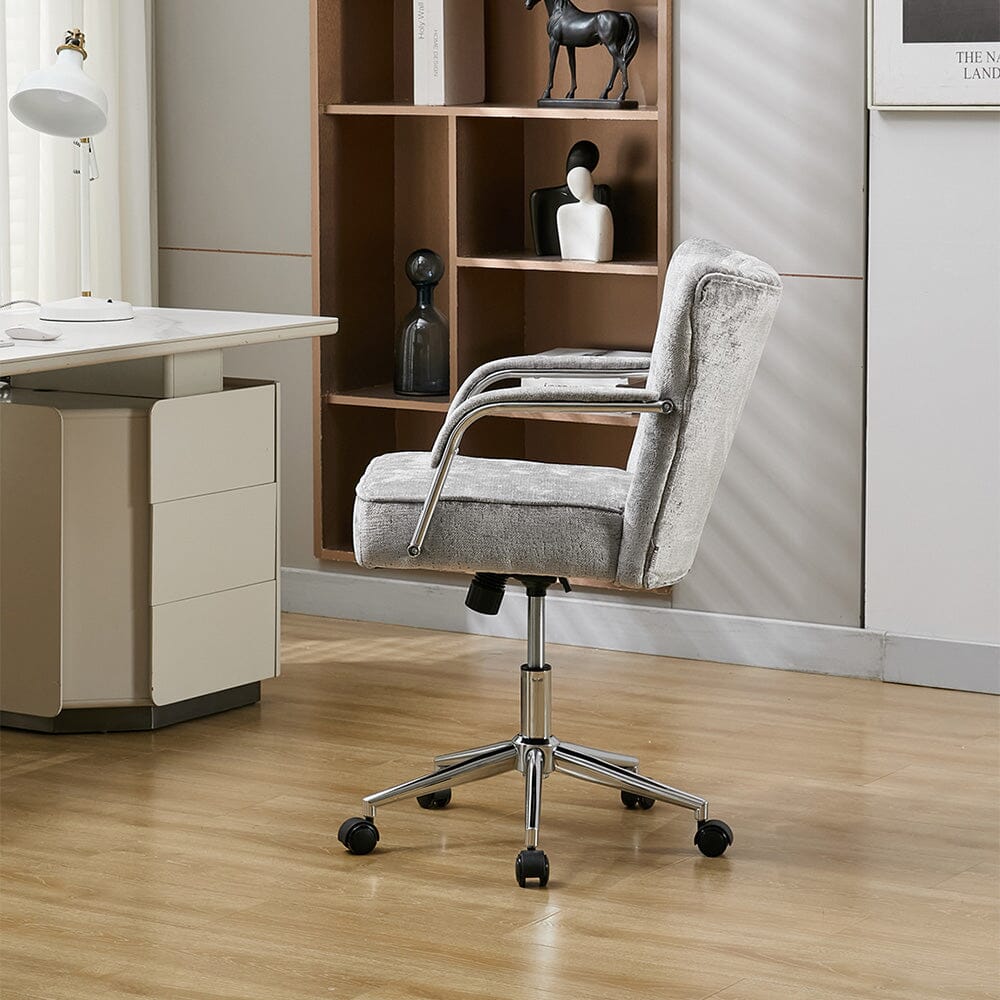 Diamond Tufted Office Chair with Chrome Arms Living and Home 