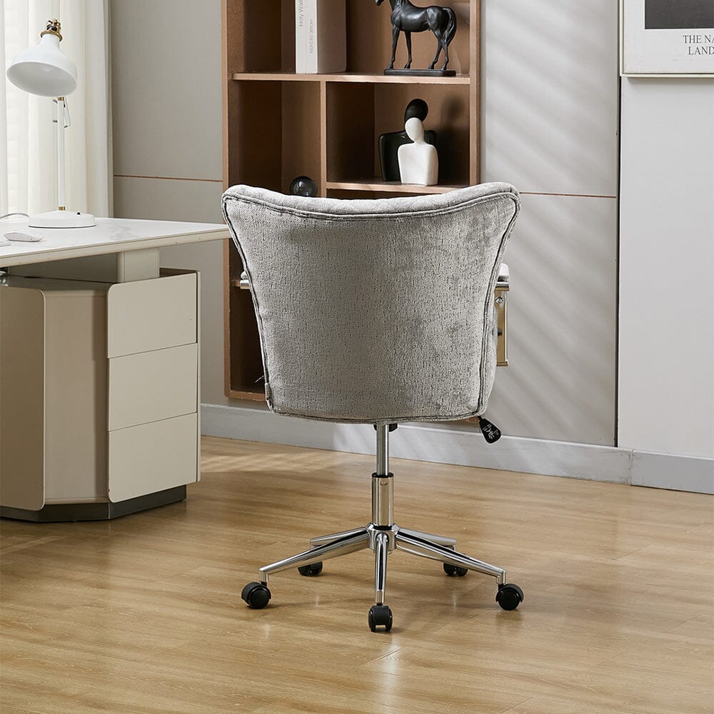 Diamond Tufted Office Chair with Chrome Arms Living and Home 