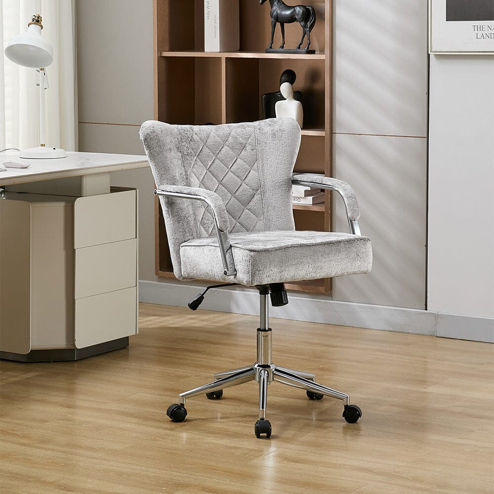 Diamond Tufted Office Chair with Chrome Arms Living and Home 
