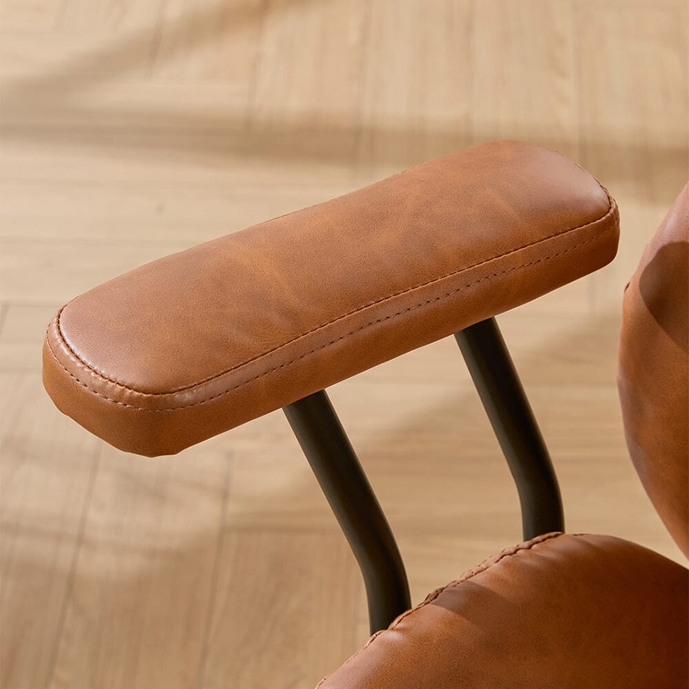 Retro PU Leather Executive Office Chair with Matte Black Frame Living and Home 