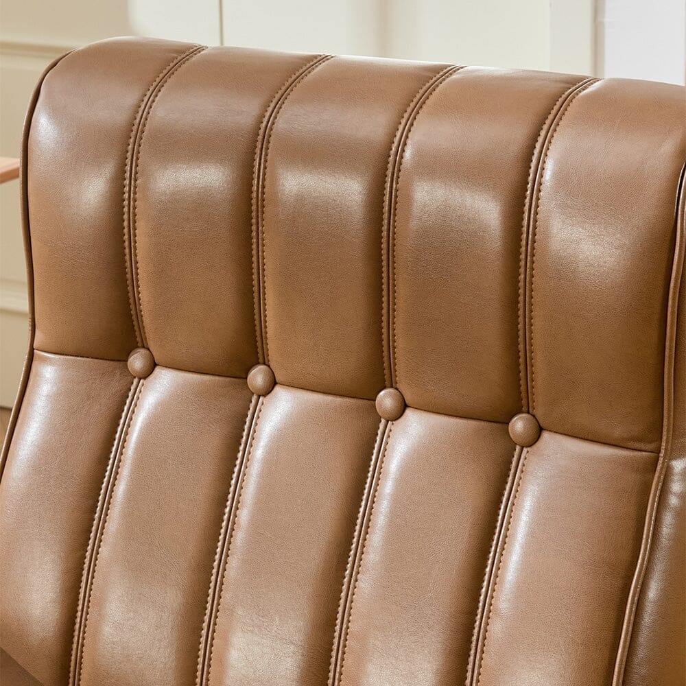 Vertical Stitched PU Office Chair with Gold Frame Living and Home 