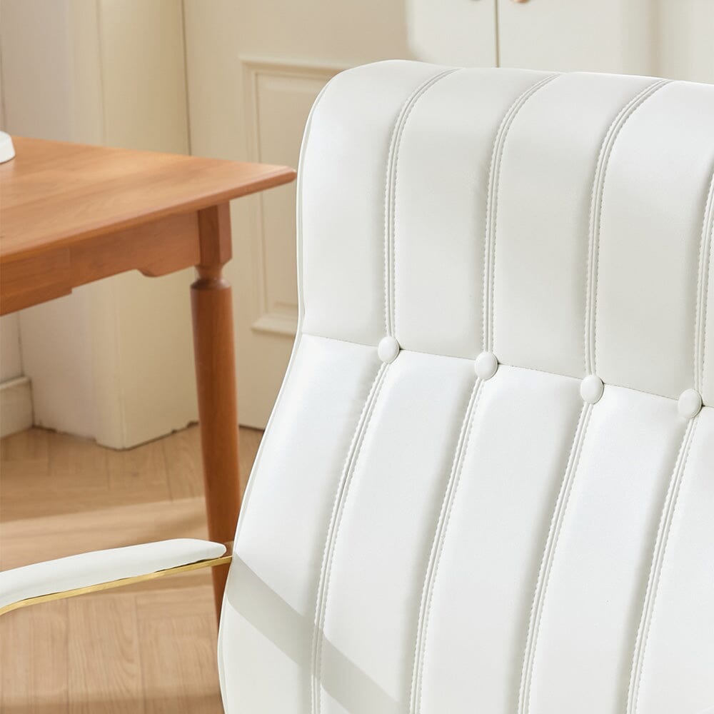Vertical Stitched PU Office Chair with Gold Frame Living and Home 