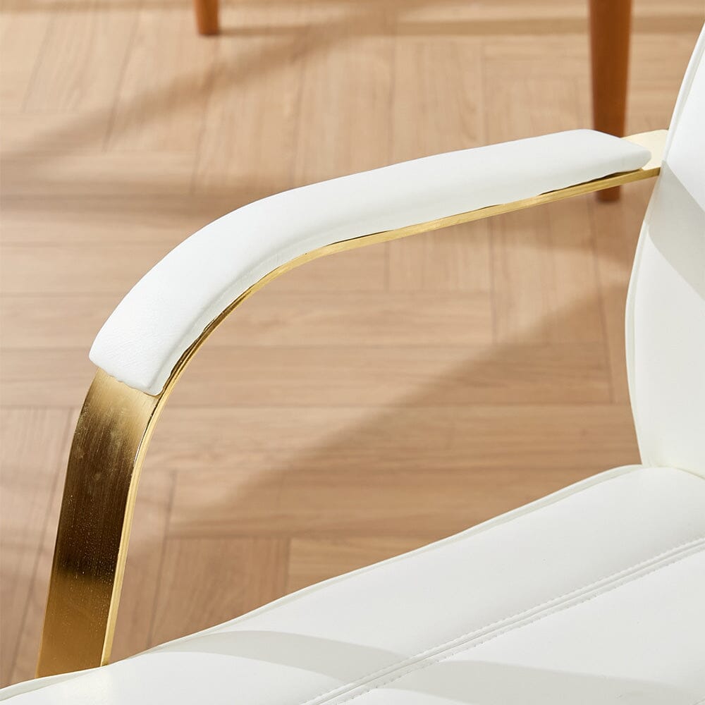 Vertical Stitched PU Office Chair with Gold Frame Living and Home 