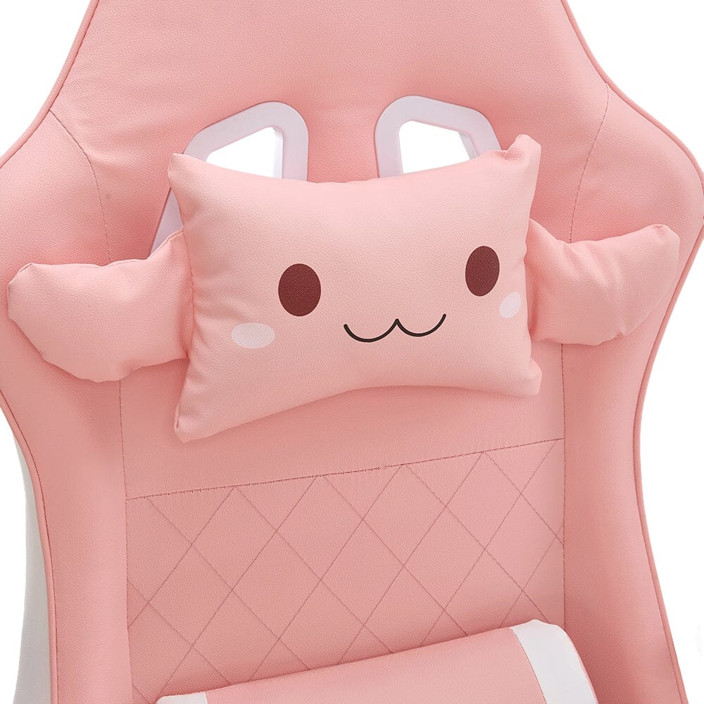 Pink Bunny Ergonomic Gaming Chair with Lumbar Support &amp; Linkage Armrests Living and Home 