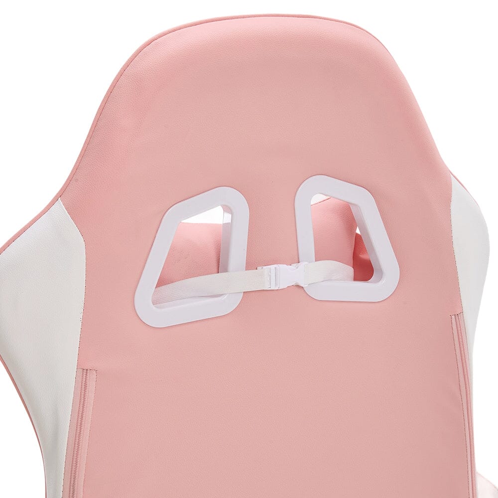 Pink Bunny Ergonomic Gaming Chair with Lumbar Support &amp; Linkage Armrests Living and Home 