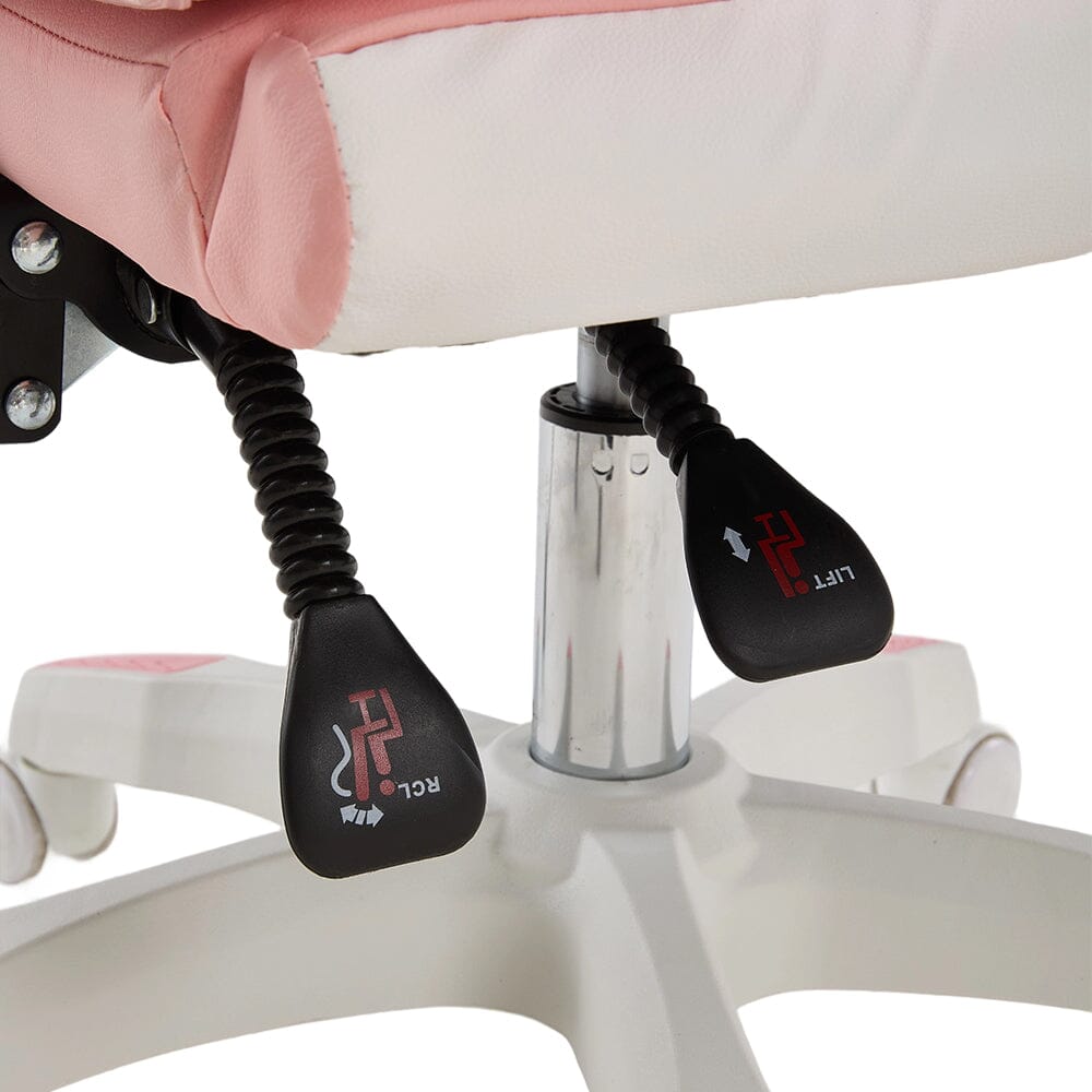 Pink Bunny Ergonomic Gaming Chair with Lumbar Support &amp; Linkage Armrests Living and Home 