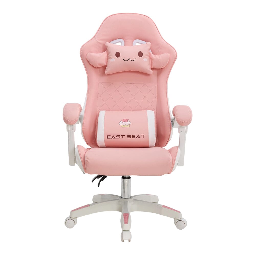 Pink Bunny Ergonomic Gaming Chair with Lumbar Support &amp; Linkage Armrests Living and Home 
