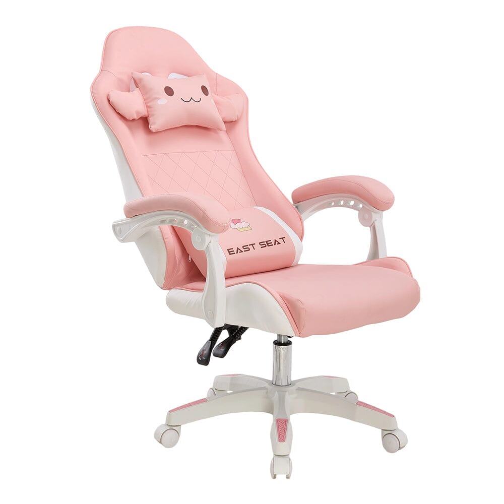 Pink Bunny Ergonomic Gaming Chair with Lumbar Support &amp; Linkage Armrests Living and Home 