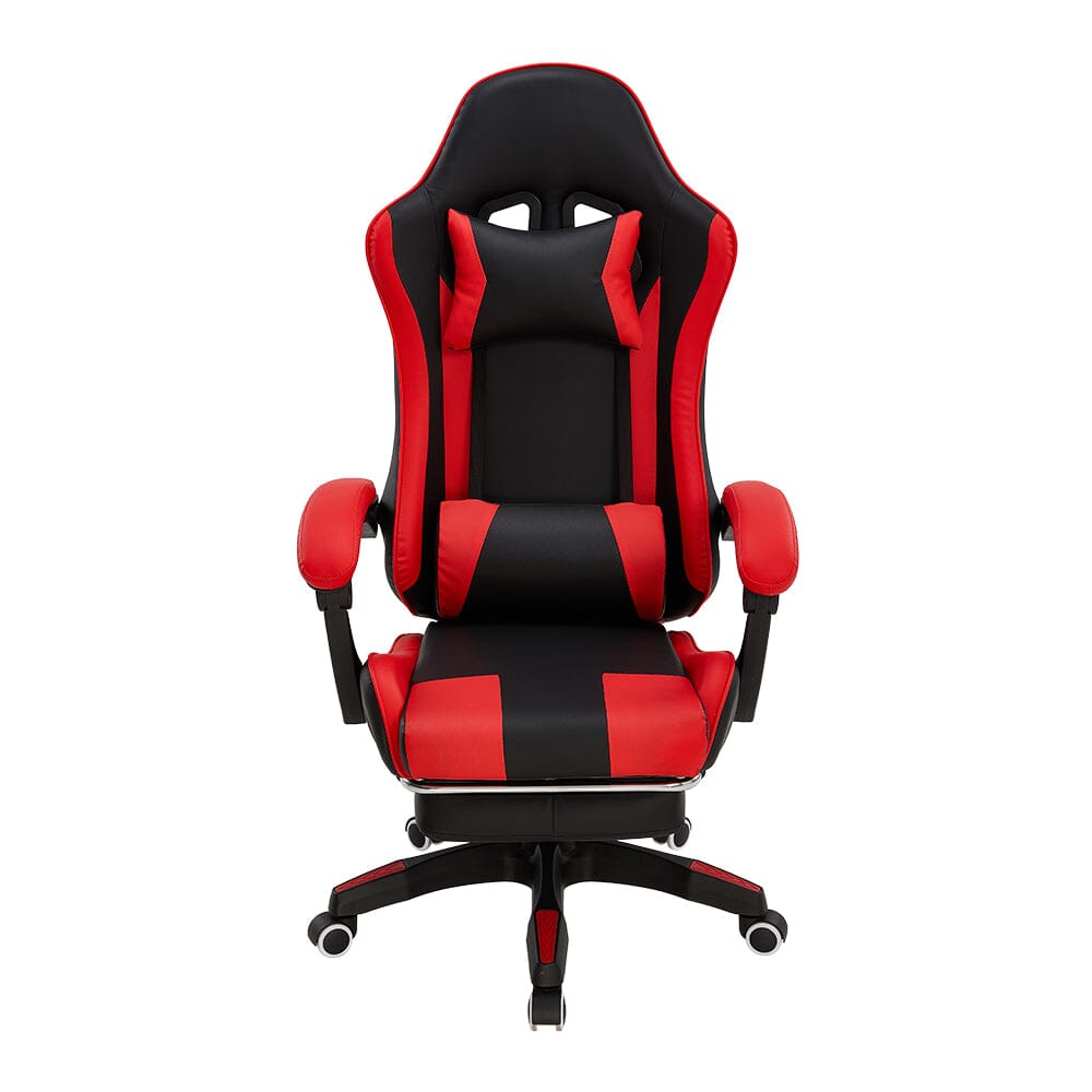 Ergonomic Gaming Chair with Footrest & Linkage Armrests Living and Home Black & Red 