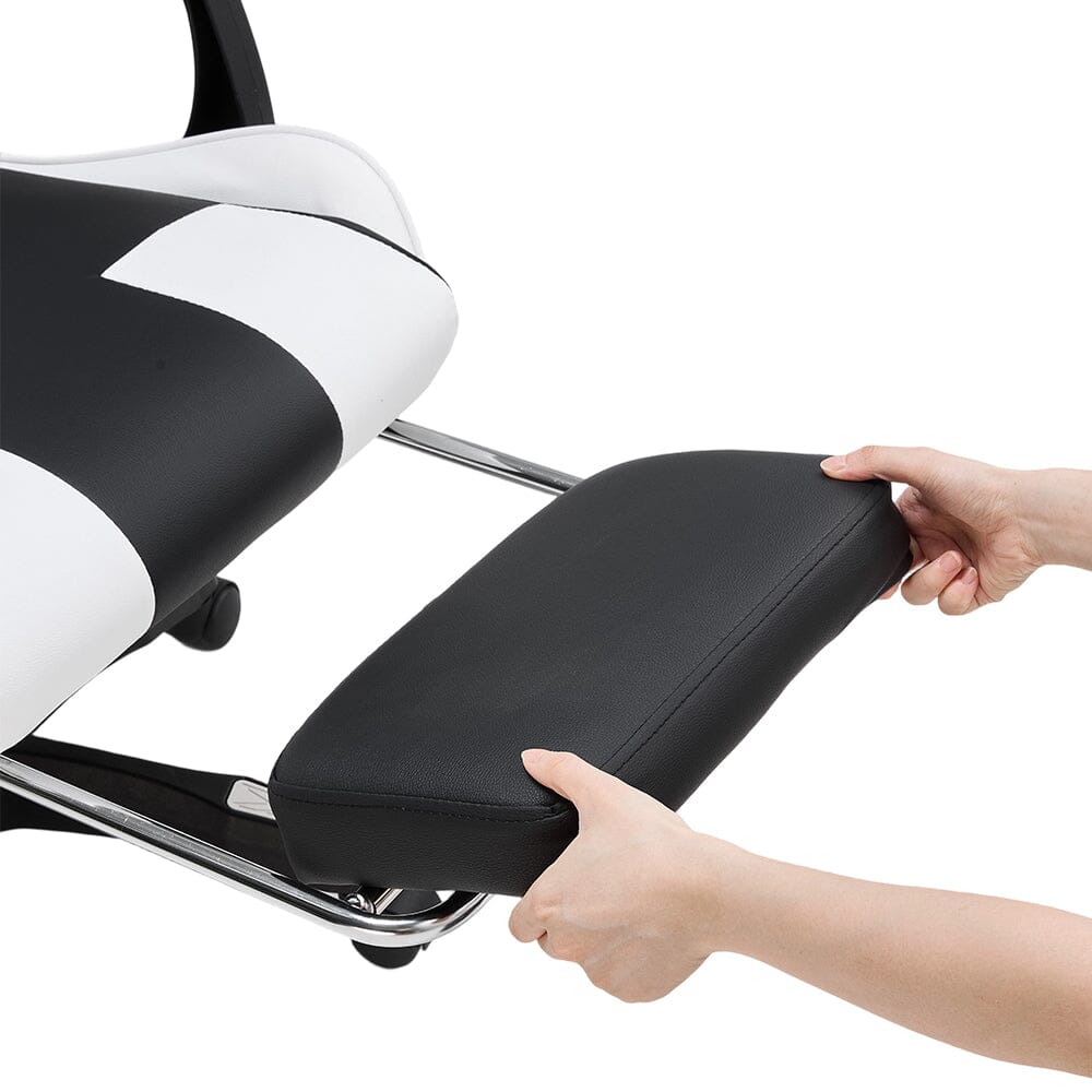 Ergonomic Gaming Chair with Footrest & Linkage Armrests Living and Home 