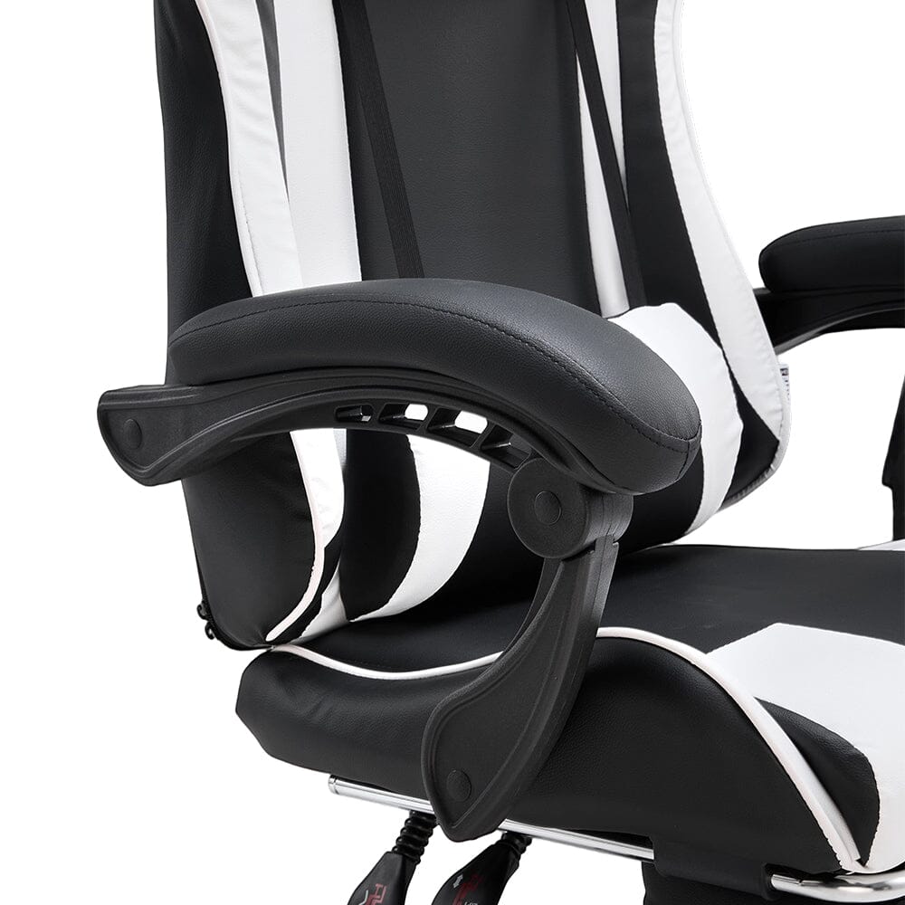 Ergonomic Gaming Chair with Footrest & Linkage Armrests Living and Home 