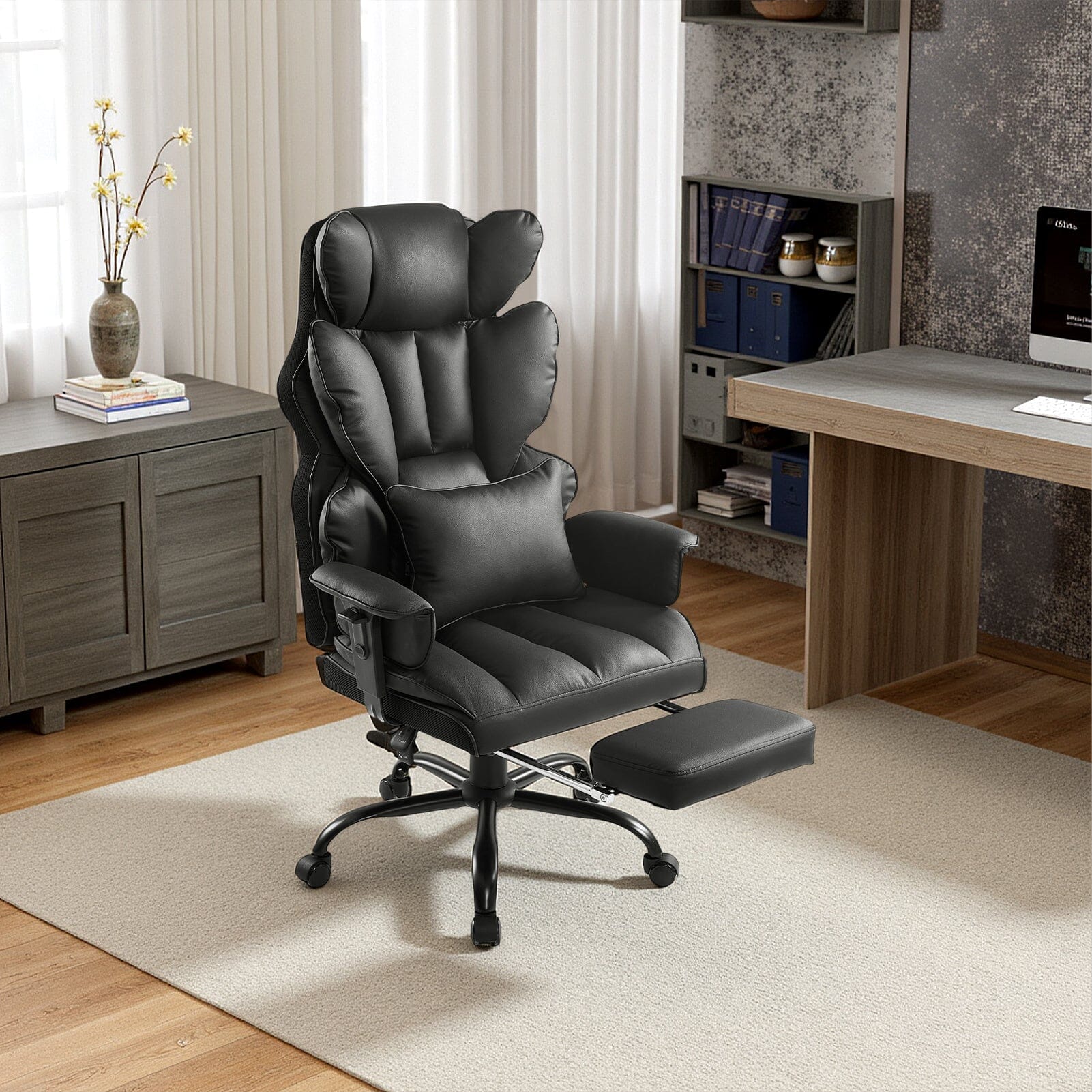 Executive Recliner Office Chair with Retractable Footrest Living and Home 