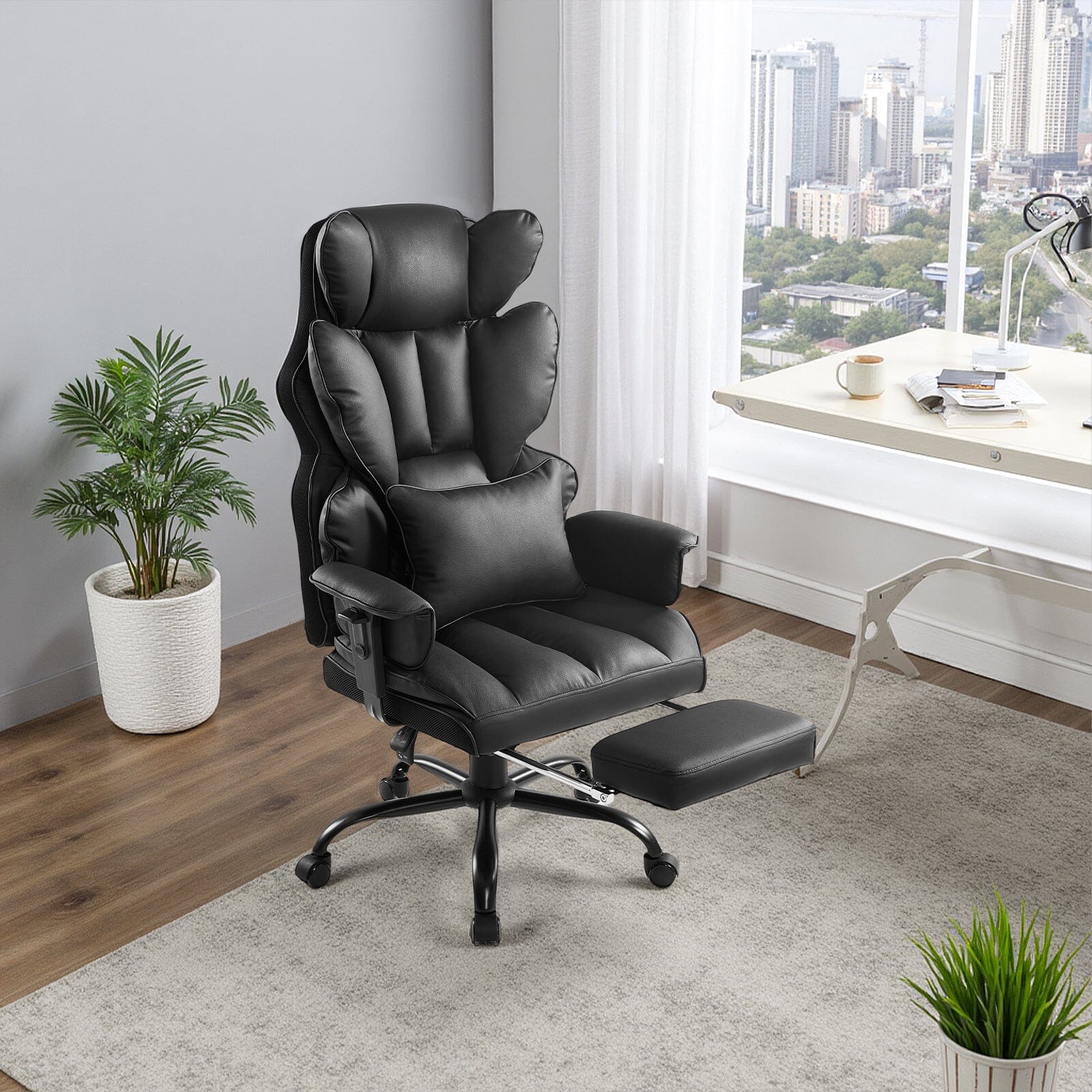 Executive Recliner Office Chair with Retractable Footrest Living and Home 