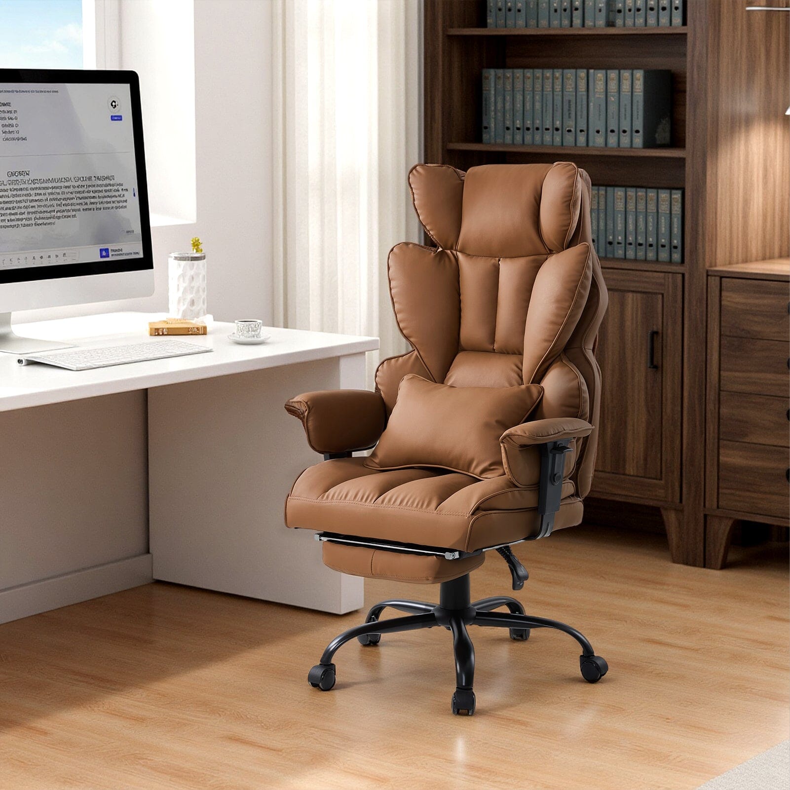 Executive Recliner Office Chair with Retractable Footrest Living and Home 
