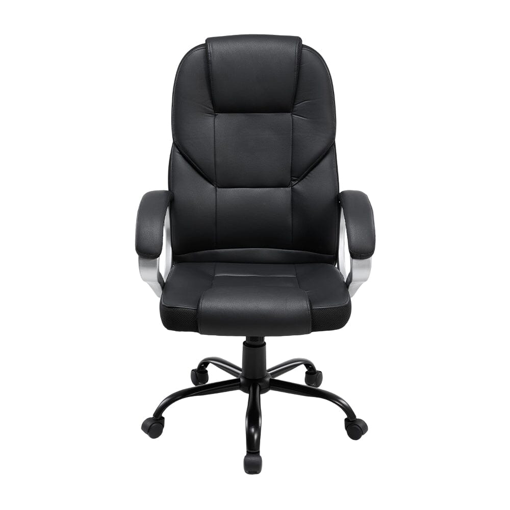 Classic PVC Office Chair with Adjustable Height Living and Home Black 