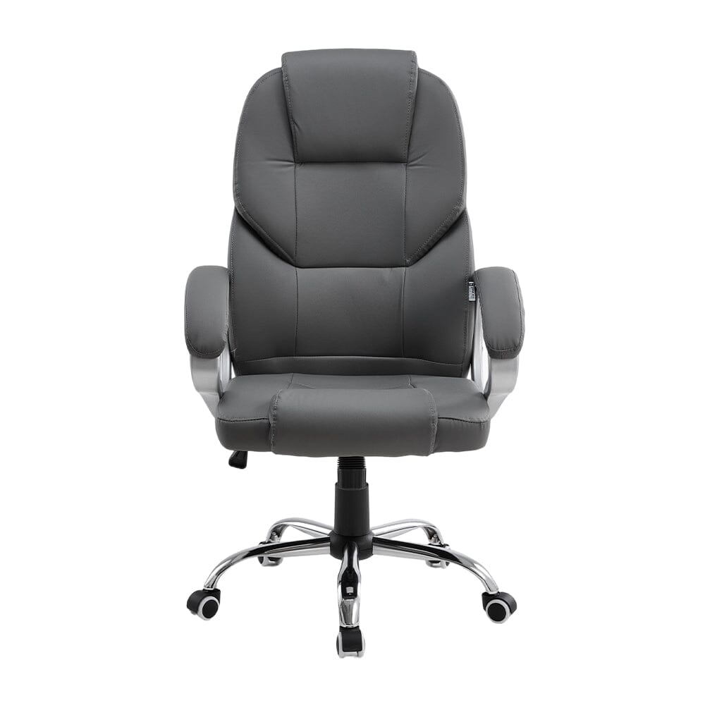 Classic PVC Office Chair with Adjustable Height Living and Home Grey 