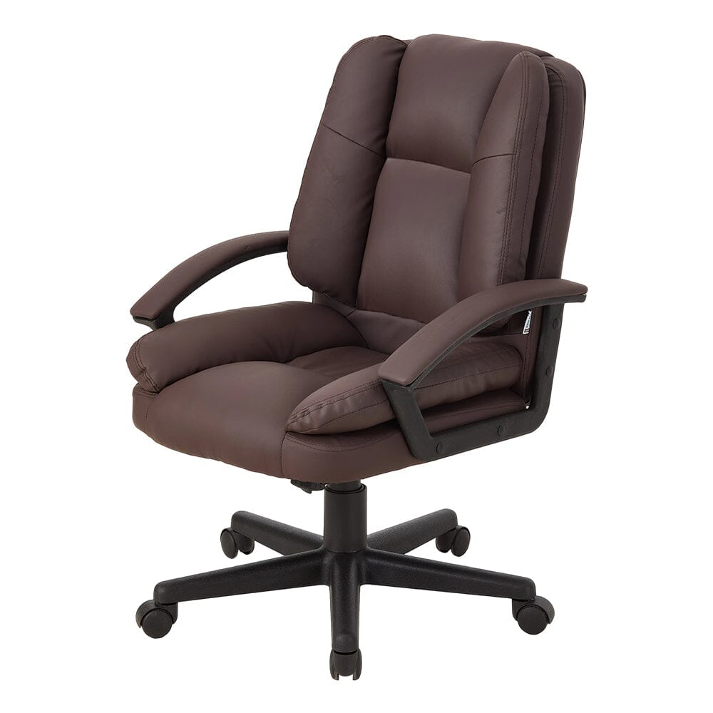 Compact Ergonomic Office Chair with Rocking Function Living and Home Brown PVC 