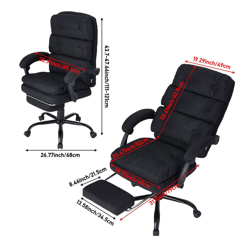 Professional Executive Chair with Linked Armrest Footrest Living and Home 