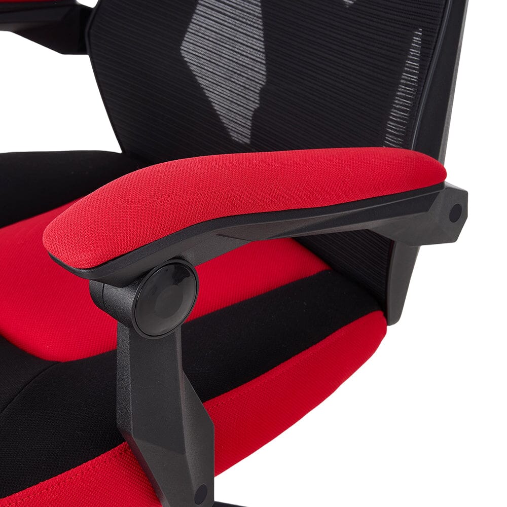 Mesh Gaming Chair with Footrest & Linkage Armrests Living and Home 