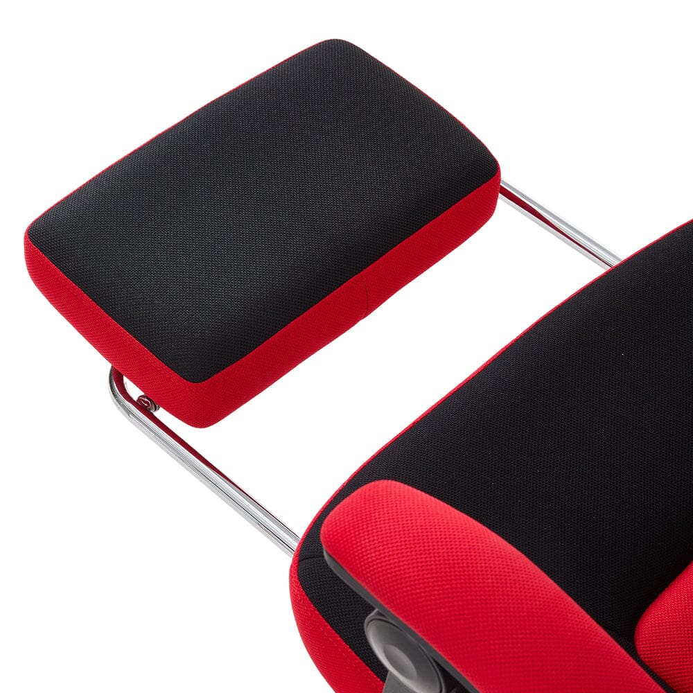 Mesh Gaming Chair with Footrest & Linkage Armrests Living and Home 