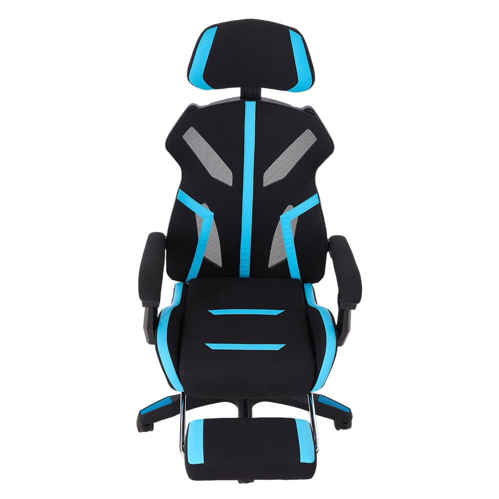 Mesh Gaming Chair with Footrest & Linkage Armrests Living and Home 