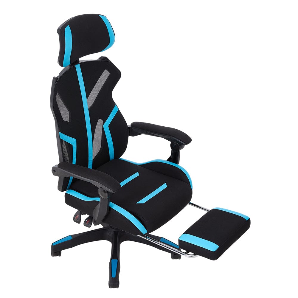 Mesh Gaming Chair with Footrest & Linkage Armrests Living and Home 