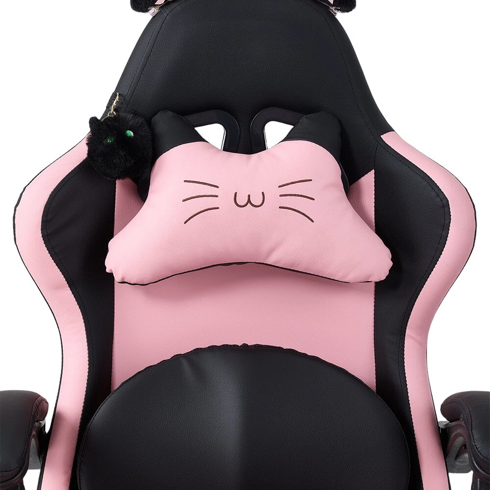 Ergonomic Gaming Chair Reclining PVC Office Chair With Footrest & Massage Lumbar Support Living and Home 