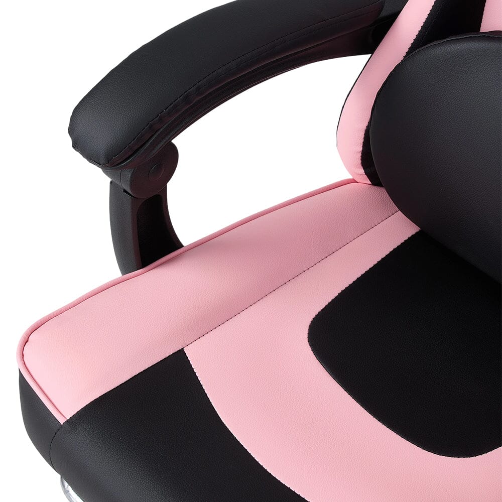 Ergonomic Gaming Chair Reclining PVC Office Chair With Footrest & Massage Lumbar Support Living and Home 