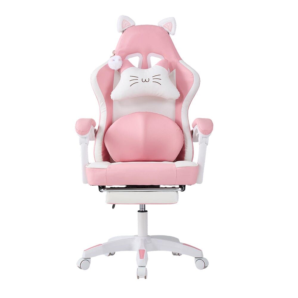 Ergonomic Gaming Chair Reclining PVC Office Chair With Footrest & Massage Lumbar Support Living and Home 