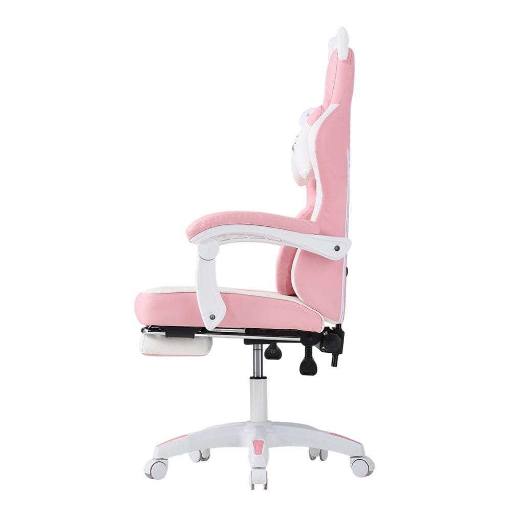 Ergonomic Gaming Chair Reclining PVC Office Chair With Footrest & Massage Lumbar Support Living and Home 