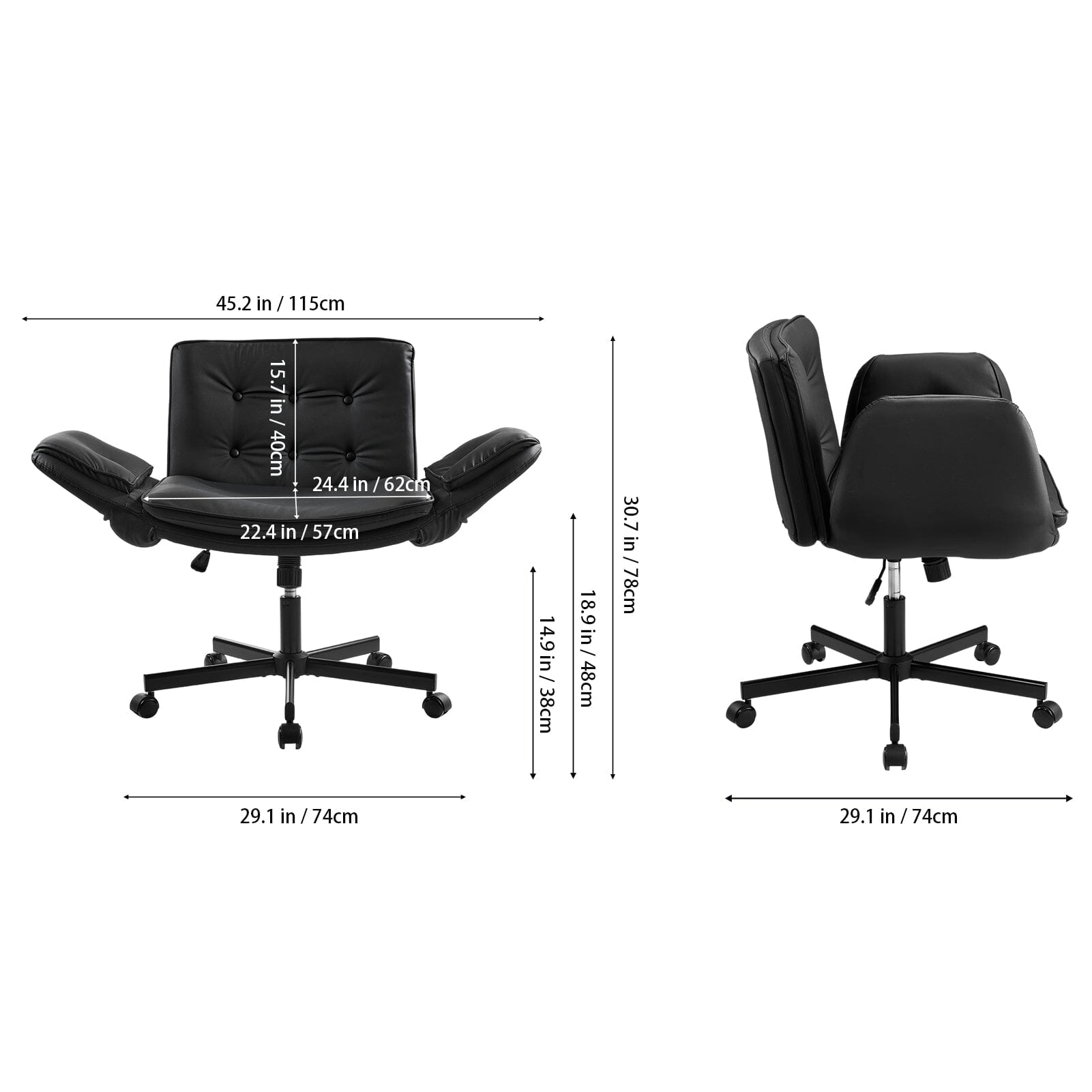 Modern Office Chair with 90° Extendable Armrests Living and Home 