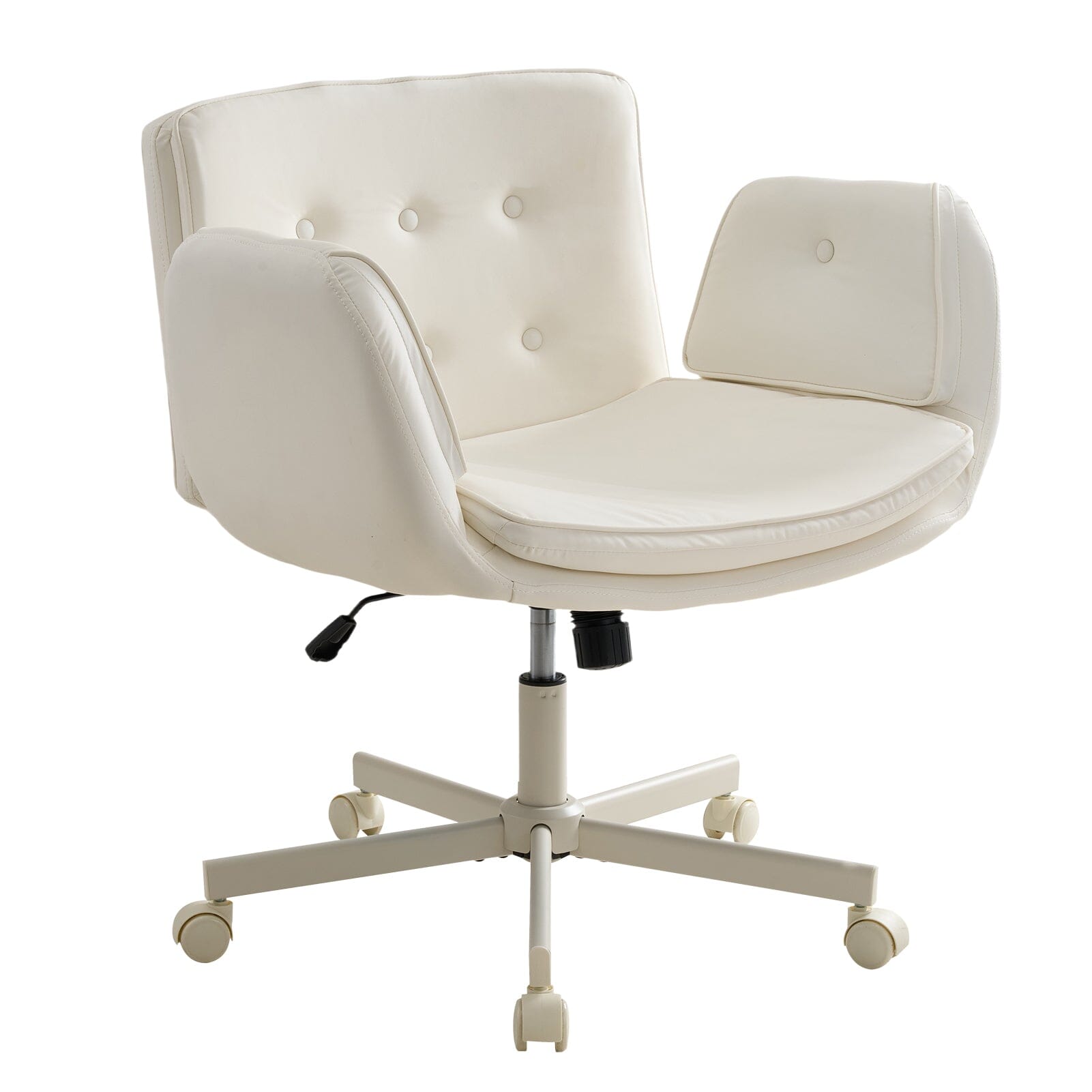 Modern Office Chair with 90° Extendable Armrests Living and Home Off-White 