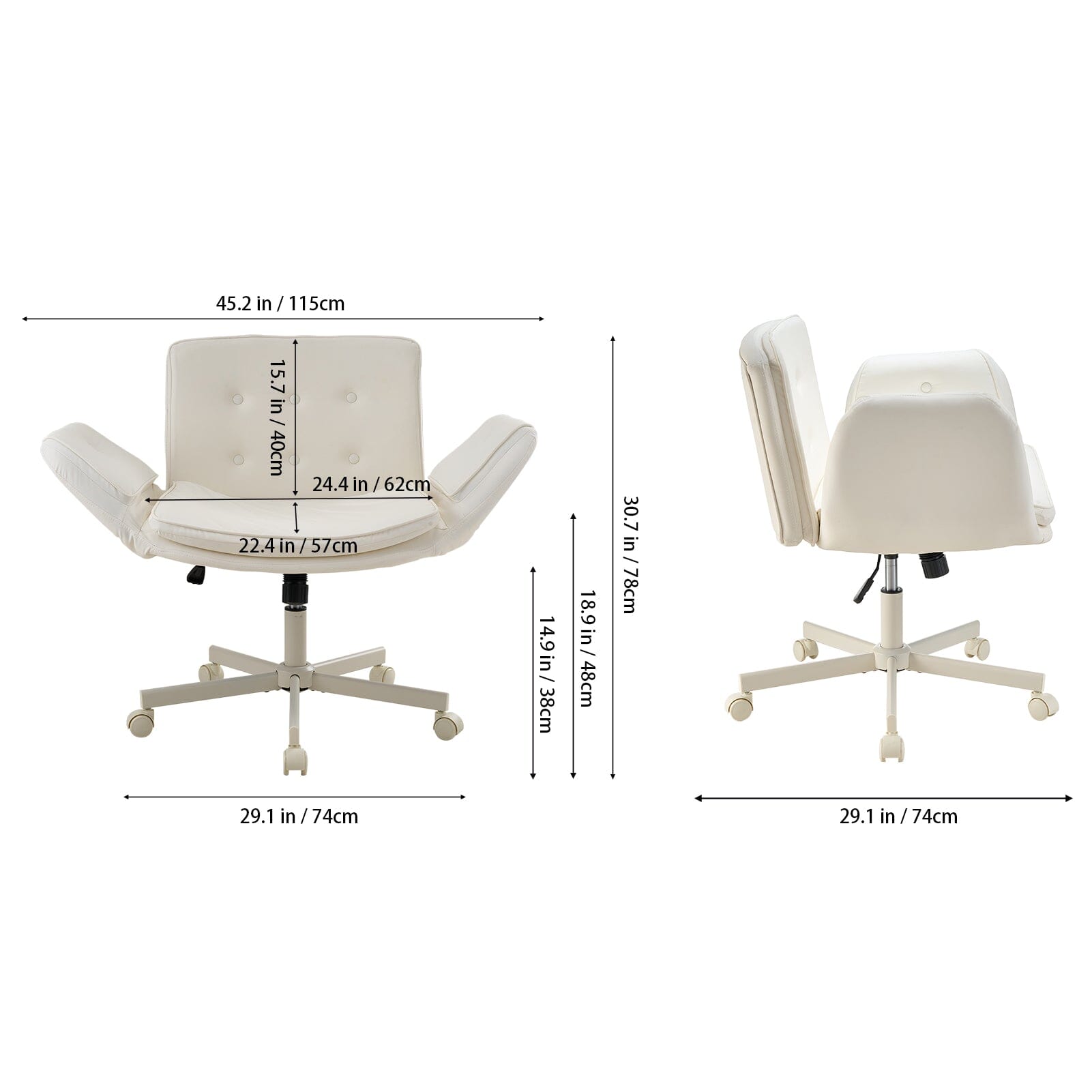 Modern Office Chair with 90° Extendable Armrests Living and Home 