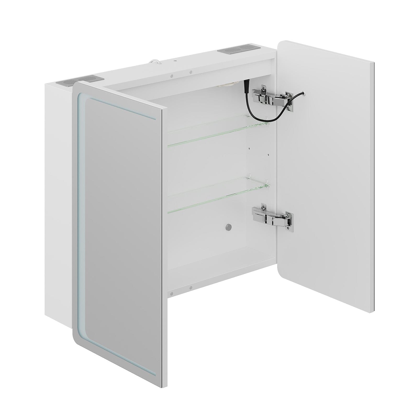LED Bathroom Mirror Cabinet – Square 65x60cm with Fog-Free, Bluetooth, and Touch & Sensor Control Living and Home 