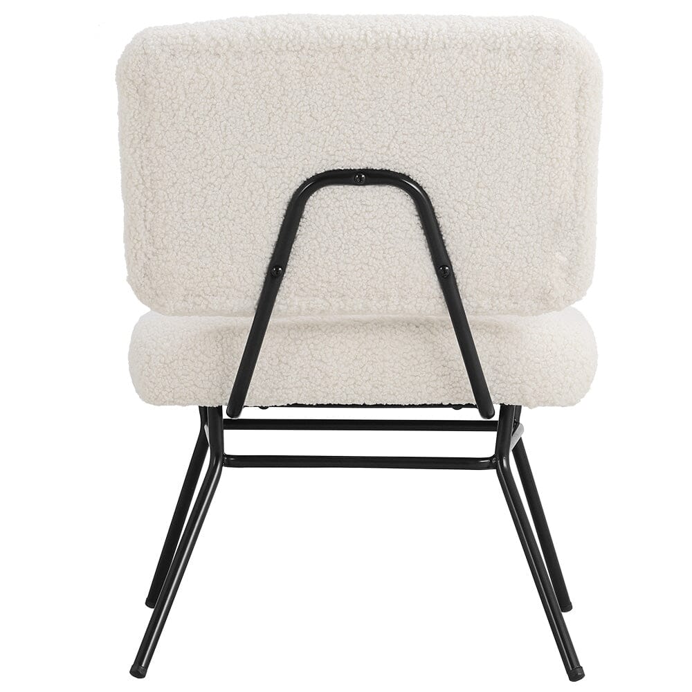 H 80cm Faux Wool Cocktail Chair Metal Frame Occasional Chair Cocktail Chairs Living and Home 